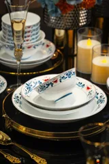 58头复古青花餐具（釉中彩-白瓷） · 5
