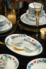 58头复古青花餐具（釉中彩-白瓷） · 7