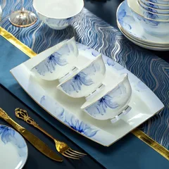 70头·描金水莲花骨瓷餐具 · 2
