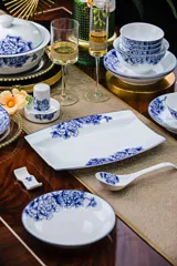 56头青花瓷人间富贵餐具 · 6